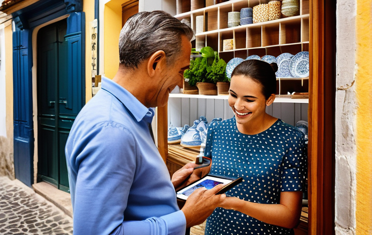 시간 가치와 기업의 성장 전략 - **Prompt 1: Digital Transformation in a Portuguese Small Business**
    A vibrant, sun-drenched stre...